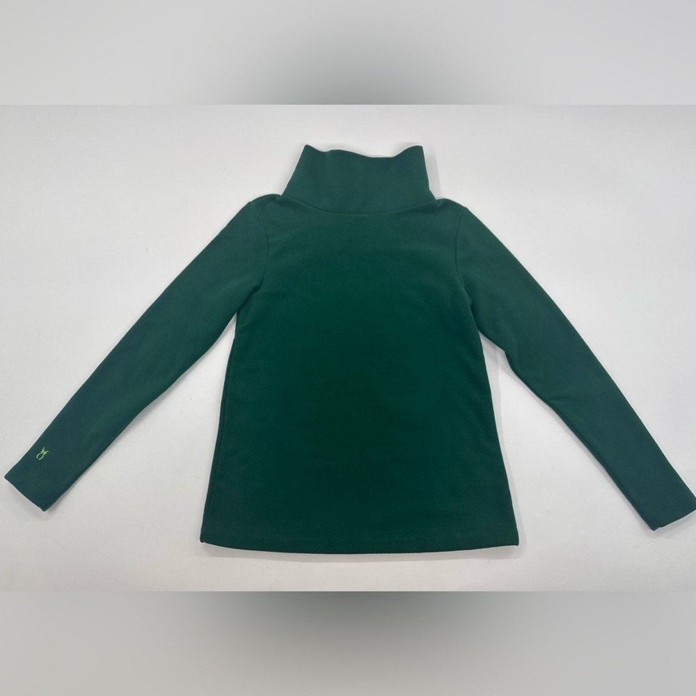 Dudley Stephens Fleece Sweater Mock Neck Pullover Womens XS Green Preppy